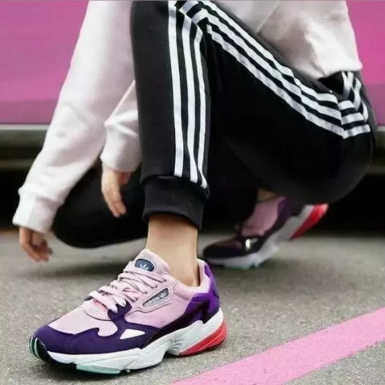 Escalera Carnicero locutor Adidas Originals Falcon Womens Casual Running Shoes BD7825 Pink/Purple  Lifestyle | eBay