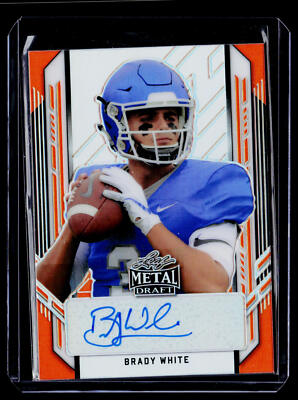2021 Leaf Metal Draft PA-BW1 Brady White Portrait Autographs Rainbow Orange 7/7