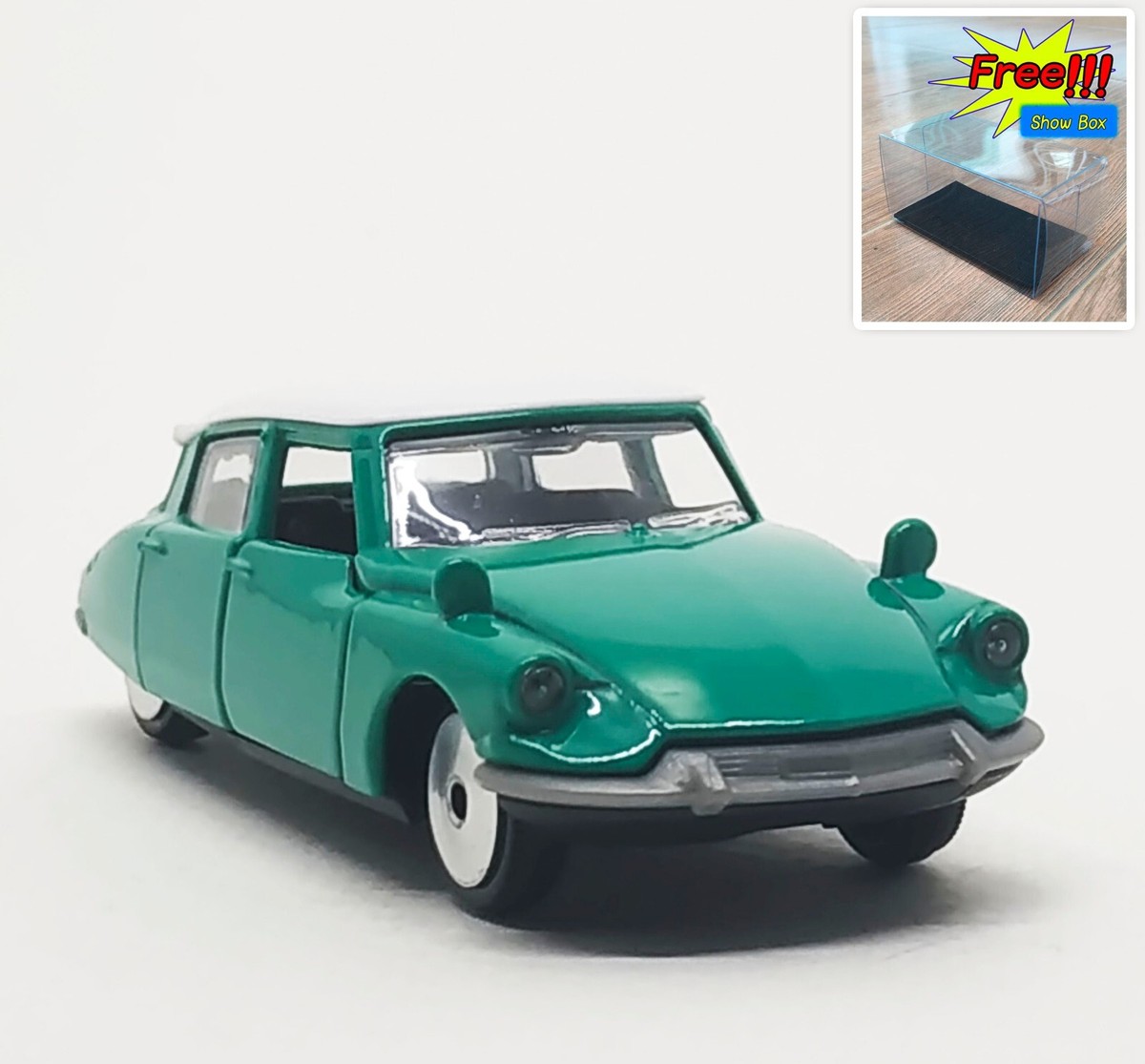 Majorette Citroen DS19 Green / White Roof 1:59 (3 inches) no