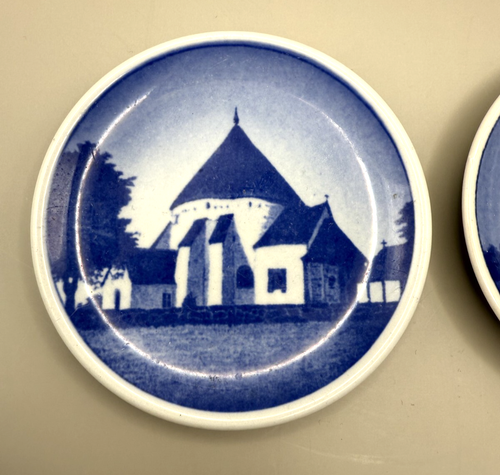 Royal Copenhagen Denmark Fajance Plaquettes Mini Plates Set of 2 - Picture 2 of 10