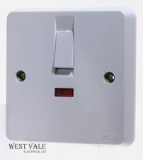 Tenby Glacier - 7049 - 20a Double Pole Switch With Neon & Flex Outlet Unused