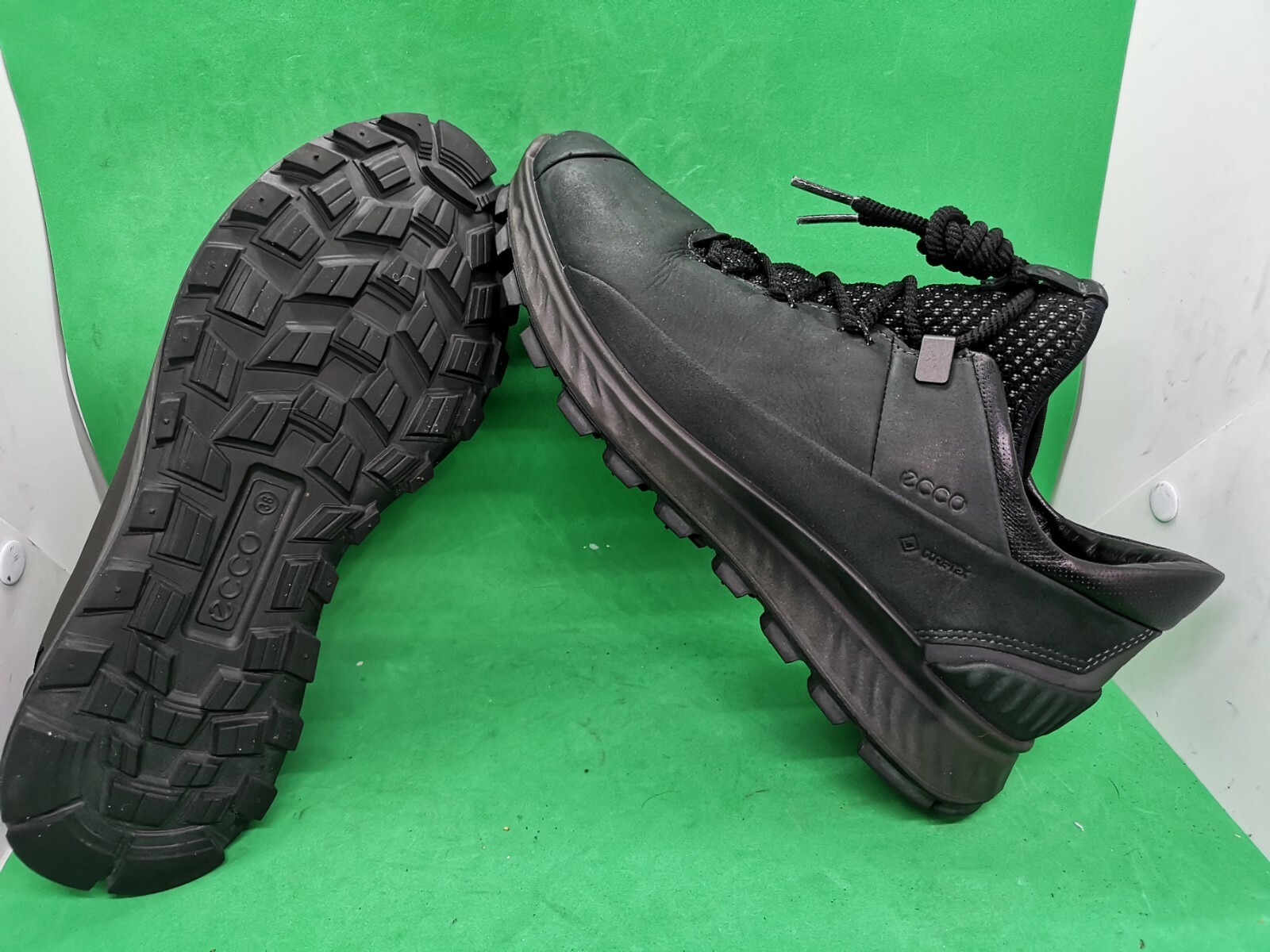 Ecco Gore Tex Exostrike Black Suede Leather Shoes Siz… Gem