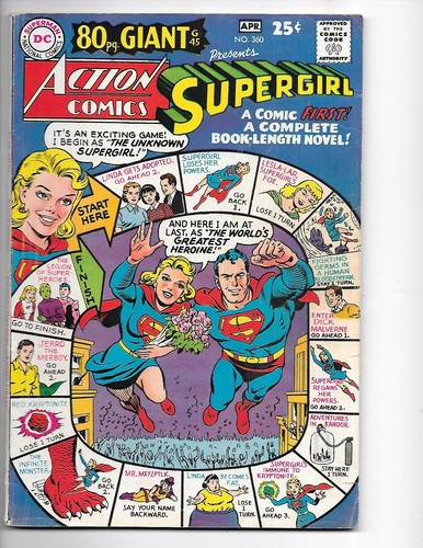 Action Comics #360 80 Page Giant #G45 Presents Supergirl  VG+/Fine DC 1968