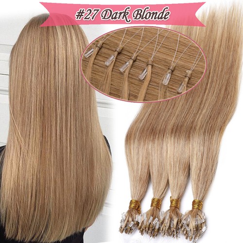 THICK 300S Micro Loop Ring Micro Beads Russian Real Remy Human Hair Extensions - Picture 36 of 40