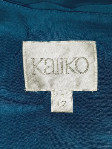 Abito da sera Kaliko taglia 12 nuovo senza etichette! Pavone blu paillettes elasticizzato ballo matrimonio - Foto 9 di 12