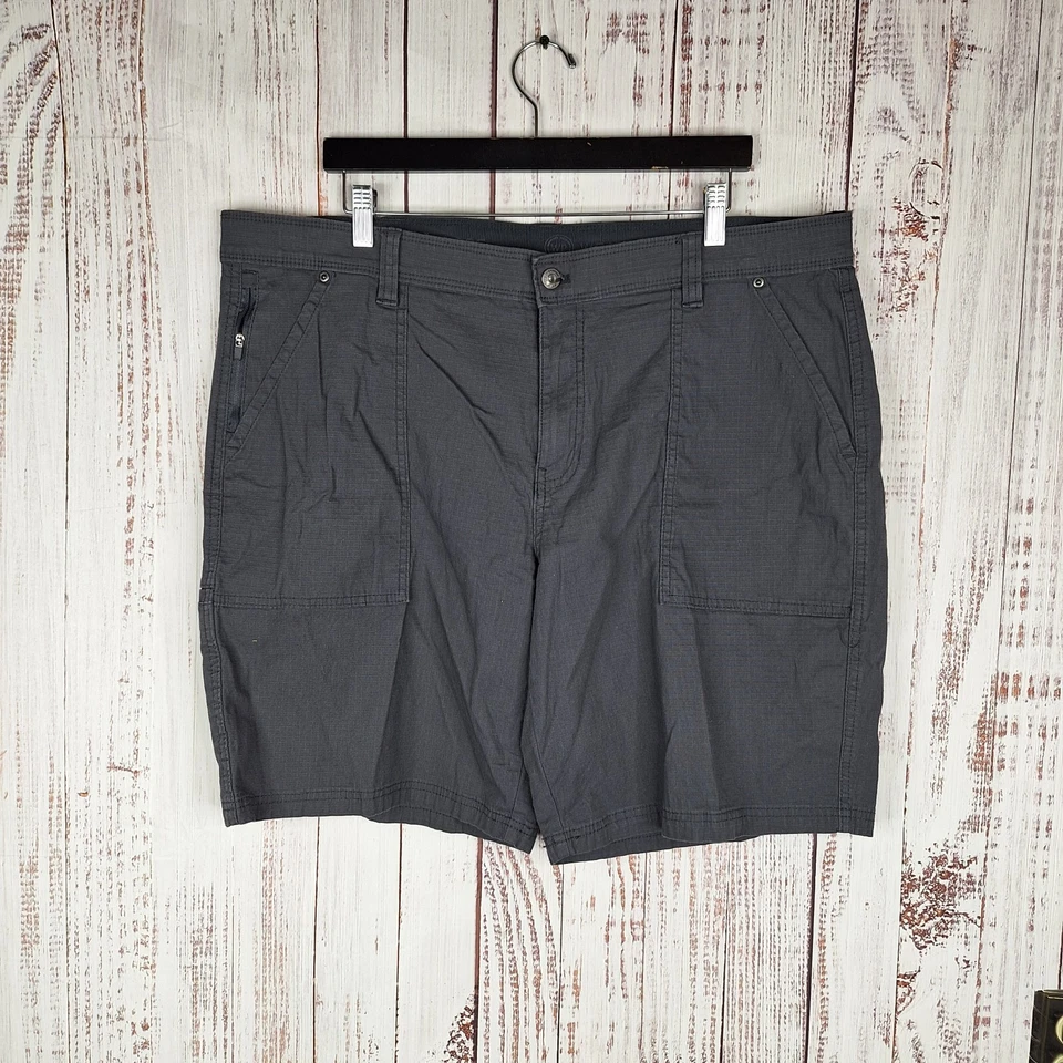 Всепогодные мужские шорты-карго размер 40 серые рипстоп карман на молнии - Изображение 2 из 4