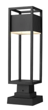 Z-Lite 585PHMS-BK-LED Barwick 20" Tall LED Outdoor Single Head Post Light  Black