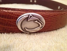 Men's Brown Leather Belt with Penn State University Conchos Size Medium 24" R+
