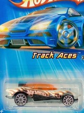 2005 Hot Wheels #63 Track Aces 3/10 FLASHFIRE White w/Chrome 10 Spoke Wheels