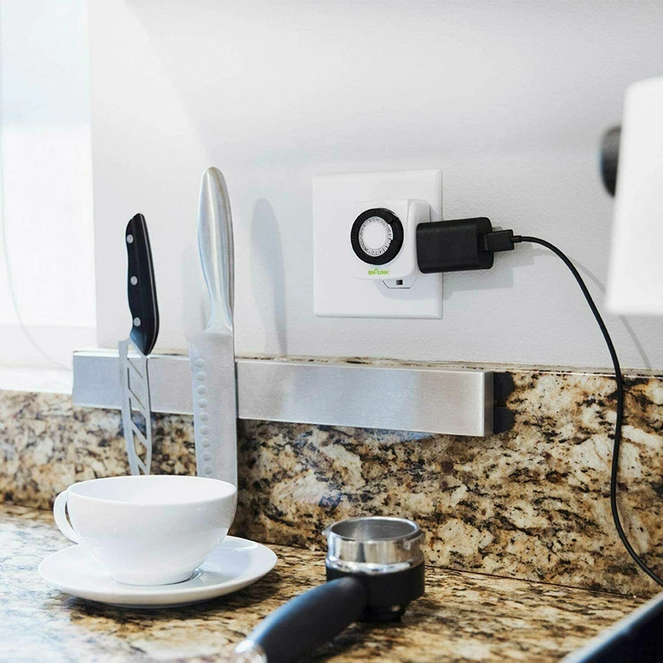 BN-LINK Enchufe Interior 24 Horas Temporizador Mecánico Salida Uso Diario 2 Puntas Paquete de 2 Foto 4 de 4