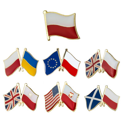 Polen & Polnische Flagge Pin Anstecker | Freundschaft National Metall Emaille