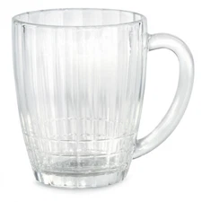 Glass Beer Stein, Faceted Soviet USSR Design, 17 fl oz