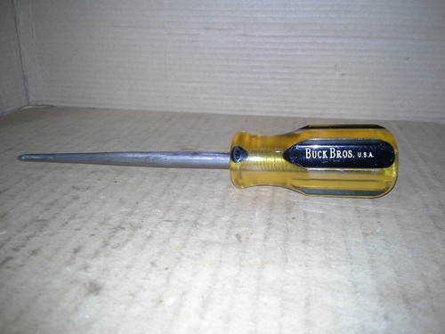 VTG. Buck Bros USA Pointed Hammer Cap Pick Chisel Yellow & Black Handle. VGC - Bild 3 von 15