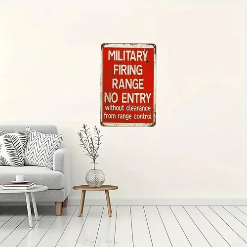MILITARY FIRING RANGE TIN METAL SIGN. VINTAGE STYLE WALL DECOR. BRAND NEW. - Picture 8 of 10