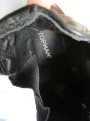 Topman - Black Leather, Elastic Side, Chelsea Ankle Boots - Size UK8 / EU42 - Picture 8 of 10