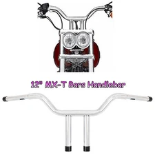 MX-T Bar 12" Rise Chrome Handlebar For Harley,Dyna Motorcycle Replacement