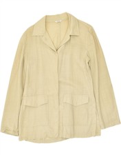 Stefanel Womens Blazer Jacket Uk 14 Large Beige Ramie Bp00