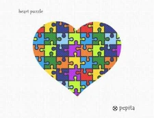 Heart Puzzle Needlepoint Kit or Canvas