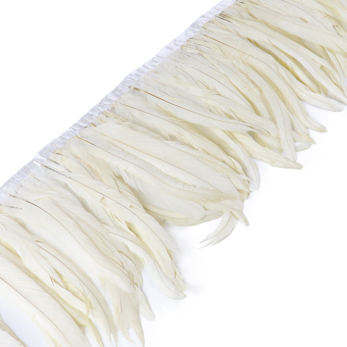 1 metro oro plata cola de gallo pluma cinta ribete pluma flecos accesorio hágalo usted mismo - Imagen 28 de 55