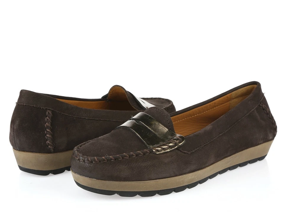 Zapatos sin cordones Geox Respira para mujer de cuero marrón oscuro Benny talla 38,5 Foto 2 de 4