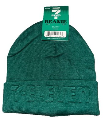 Green Beanie 7-Eleven Logo Winter Hat Stocking Hat Warm Convenience Store