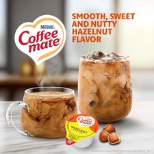Nestle Coffee mate Coffee Creamer, Hazelnut, Liquid Creamer Singles, Non Dairy,