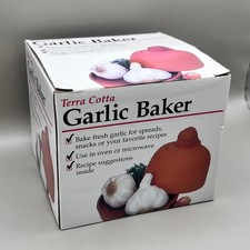 Vtg Corning Revere Terra Cotta Garlic Baker Kitchen Decor Utensil In Box 3.25"