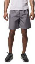 NWT Columbia Mens L Washed Out Easy Shorts Gray Stretch Drawstring 6" Inseam