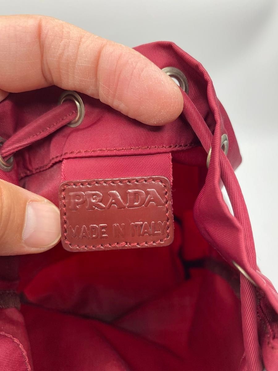 Authentic PRADA Nylon Drawstring Pouch Bordeaux T… - image 13