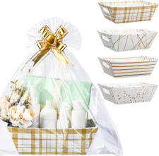 26 Pcs Baskets for Gifts Empty Set Include 8 Sturdy Cardboard Gift Basket wit...