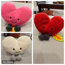 Jellycat Amuseable Hearts Bundle of 3 NWT Retired Authentic