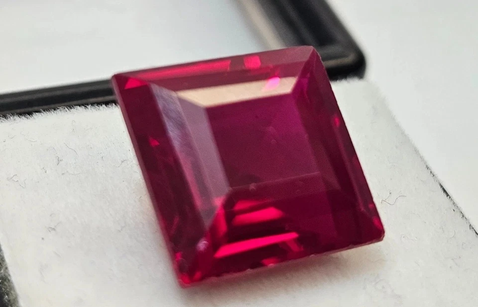 Fabulous Red Ruby Princess Cut 10-11 Ct Making For Ring Certified Loose Gemstone - Image 2 of 4