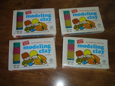 (4) KLEAN KLAY (assorted colors) modeling clay NOS vintage
