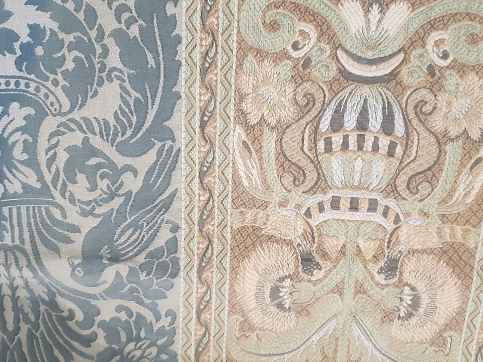 De Colección Lote de 4 Muestra de Tapiz Jacquard Floral Pavo Real "Emperador" Weave Corporation Foto 4 de 4