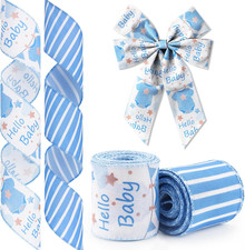 2 Rolls Baby Boy Ribbon  for Diaper Cake  Wrapping Gifts  Baby Shower       