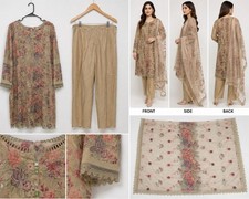 Women s Embroidered Kurta Pants Dupatta Pakistani Indian 3 Piece Set A28