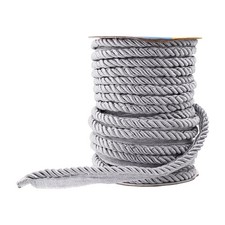 Silver Twisted Lip Cord Trim 25-Yard Roll - Decorative Sewing Trim, Upholster...