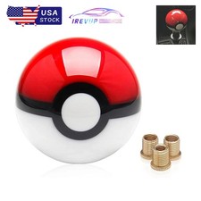 Pokemon Shift Knob Round Poke Ball Go Gear Shifter Head W 3 Adapters Universal Pokemon Shift Knob Round Poke Ball Go Gear Shifter Head W 3 Adapters Universal