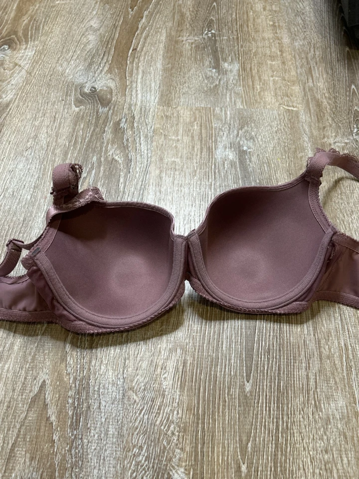 Sutiã Primadonna 34C 0262121 Madison acolchoado em forma de coração roxo Gingham em excelente estado usado - Imagem 3 de 4