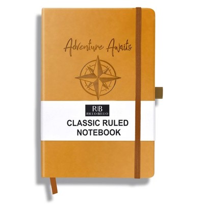 RICCO BELLO Lined Journal Notebook with Pen Holder Faux Leather Hardcover