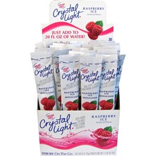 Crystal Light On The Go Raspberry Ice Drink Mix Sticks 30 Pack Low Calorie