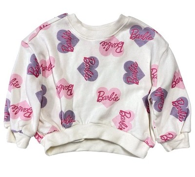 Barbie Toddler Girls Hearts Valentines Sweatshirt Sweat Shirt 2T K4