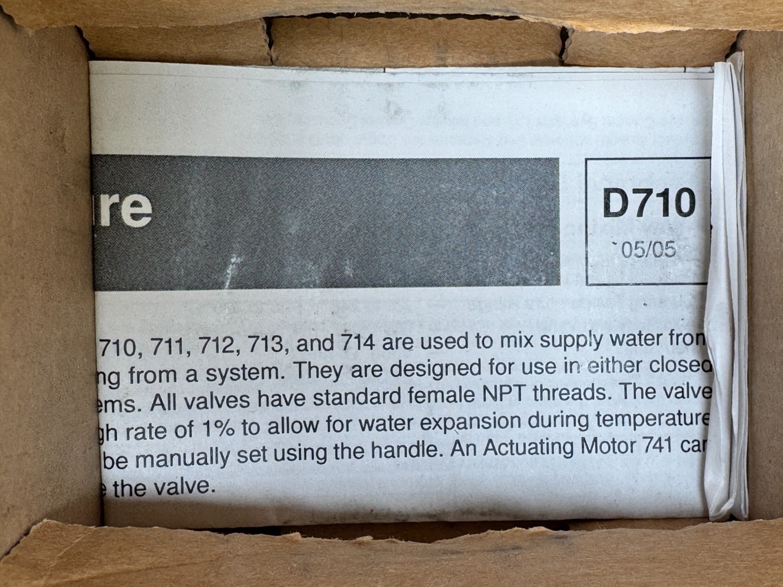 TEKMAR 711 3-Way Mixing Valve 1" NPT Brass *NIB*