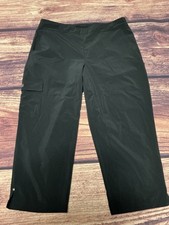 Weekends By Chicos Pull On Cropped Capri Pants, Athletic Wear, Black - Size 1
