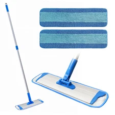 18" Microfiber Flat Floor Mop Heavy-Duty for Commercial Use with Aluminum Handle