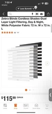 Persilux Cordless Zebra Blinds For Windows 43x72