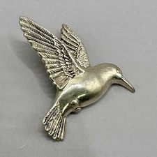 Hummingbird Slide Pendant Flying Bird Signed Wheeler MfgCo Sterling Silver Charm