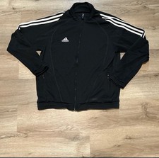 Adidas Black 3 Stripe Full Zip Track Jacket Men  s Medium