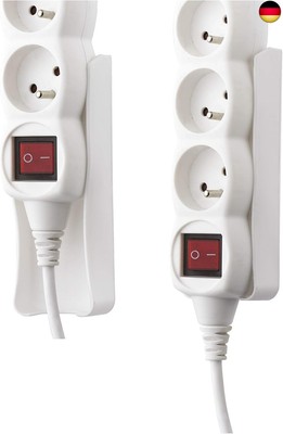EMOS P0004C Power Strip Wall Mount, Universal Holder for -5 or 6-Way Multiple