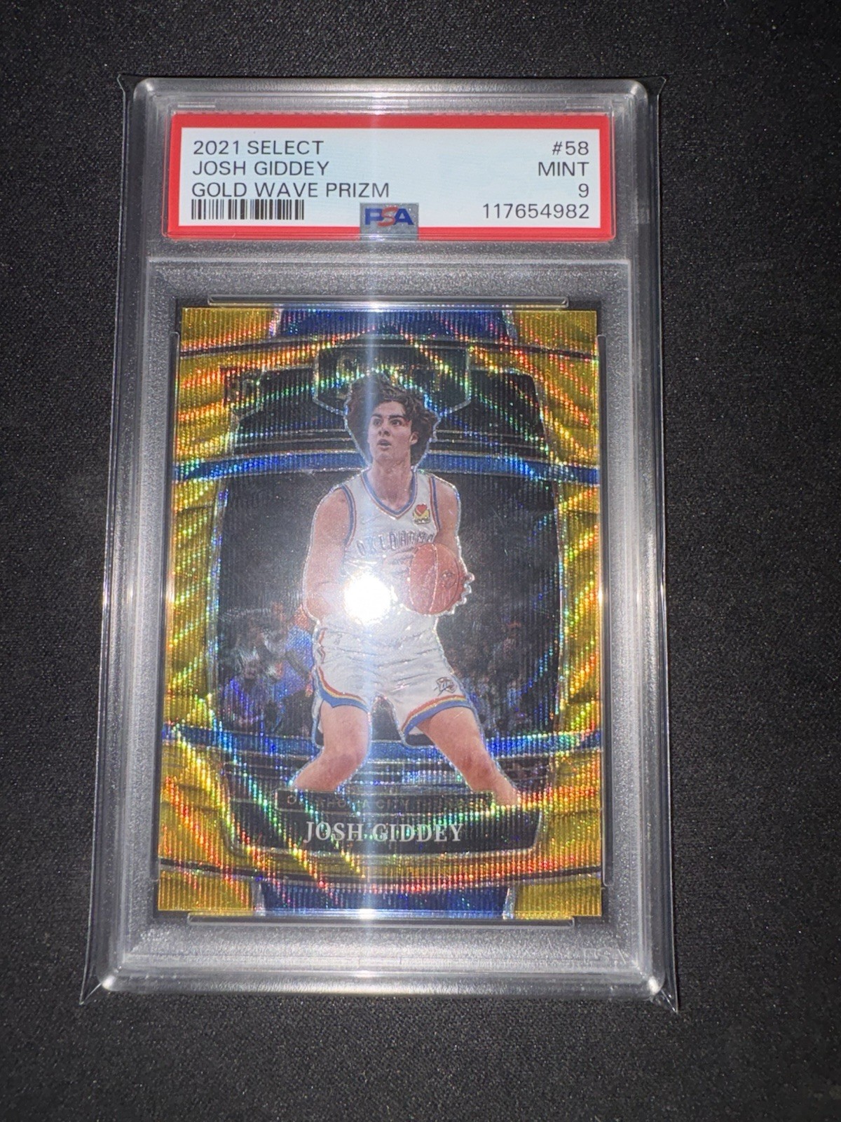 2021 Select Josh Giddey Gold Wave Prizm Rookie #58 Concourse Psa 9